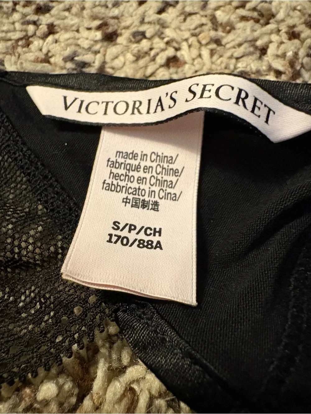 Victoria’s Secret Black Lace Mesh Chemise Slip Dress Size Small Open Back